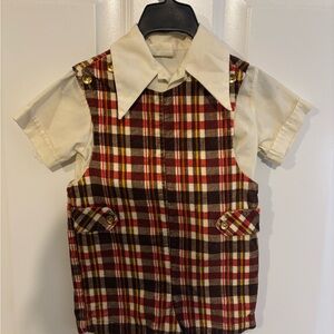 JCPenney Plaid Kids One Piece - Red, Yellow, Brown